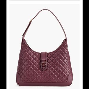 NWT Burgundy quilted leather hobo Jackie bag NEW w Tag